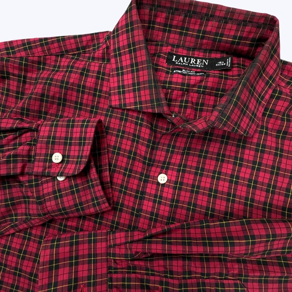 Lauren‎ Ralph Lauren Men's Plaid Long Sleeve Shirt Size 16.5